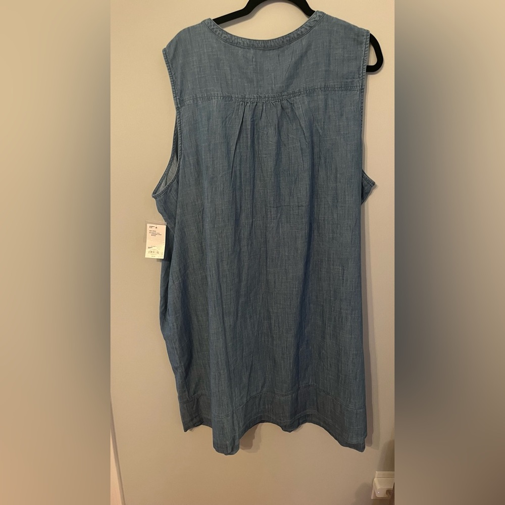 Sonoma Light Denim Textured Button-Front Dress - Picture 5 of 7